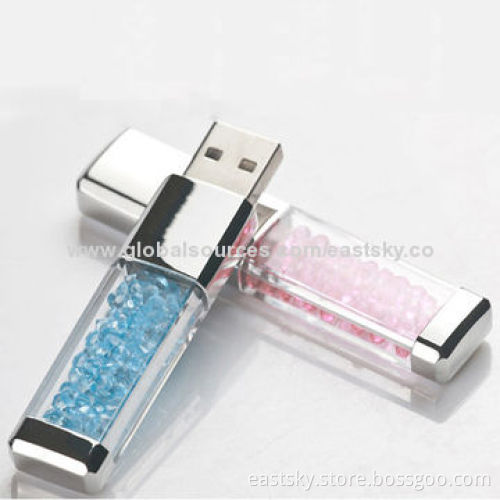 Colorful Crystal USB Flash Drive, 64MB to 32GB Memory Capacity, OEM Orders are WelcomeNew